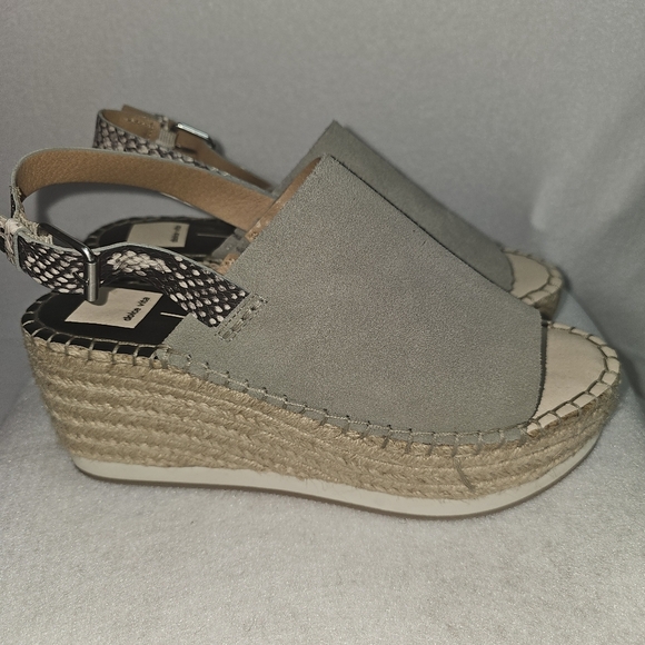 Dolce Vita Women’s Platform Espadrilles Marlo Wedge Green Suede Slingback Sz 9M - Picture 3 of 8